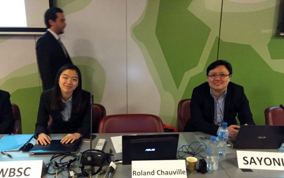 Sayoni's Jean (right) with We Believe in Second Chances at the UPR Pre-session.